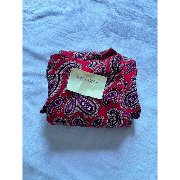 Banana Republic Womens Paisley Print Shift Dress Size 6 Red/Purple Short Sleeve - Picture 11 of 11